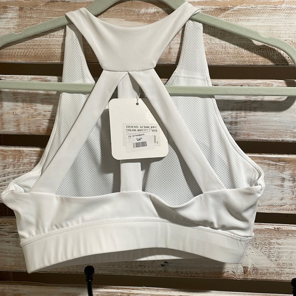 Teletext Bright White Sports Bra | Brand New w/ Tags